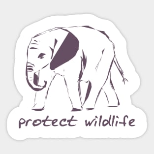 protect wildlife - elephant sketch Sticker